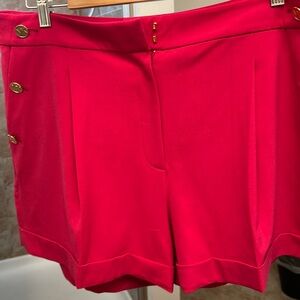 Michael Kors Carmine Pink Tailored Shorts Size 16 NWT
